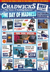 5778 Chadwicks BRAY Madness Day Flyer 19th November 2016 4 Pager 1